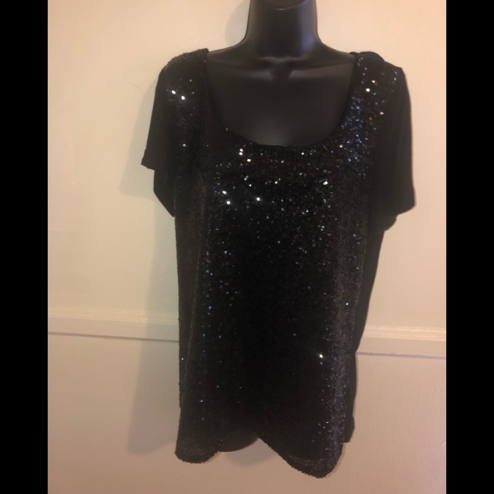 Sequin Black Top